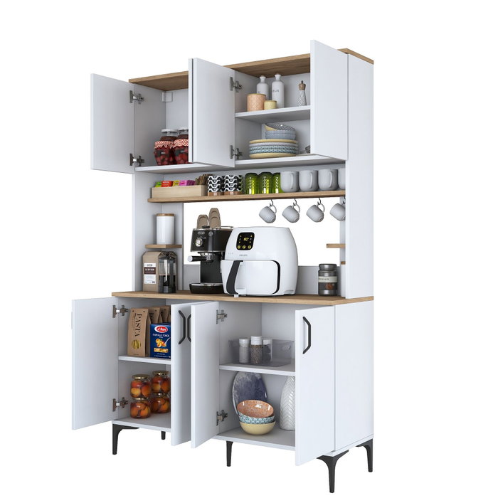 Hanah Home Armario Multiusos Nogal y Blanco JE176 - 3398